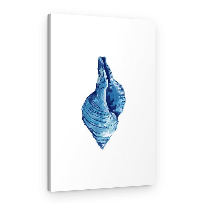 Watercolor Blue Seashell – Canvas Print