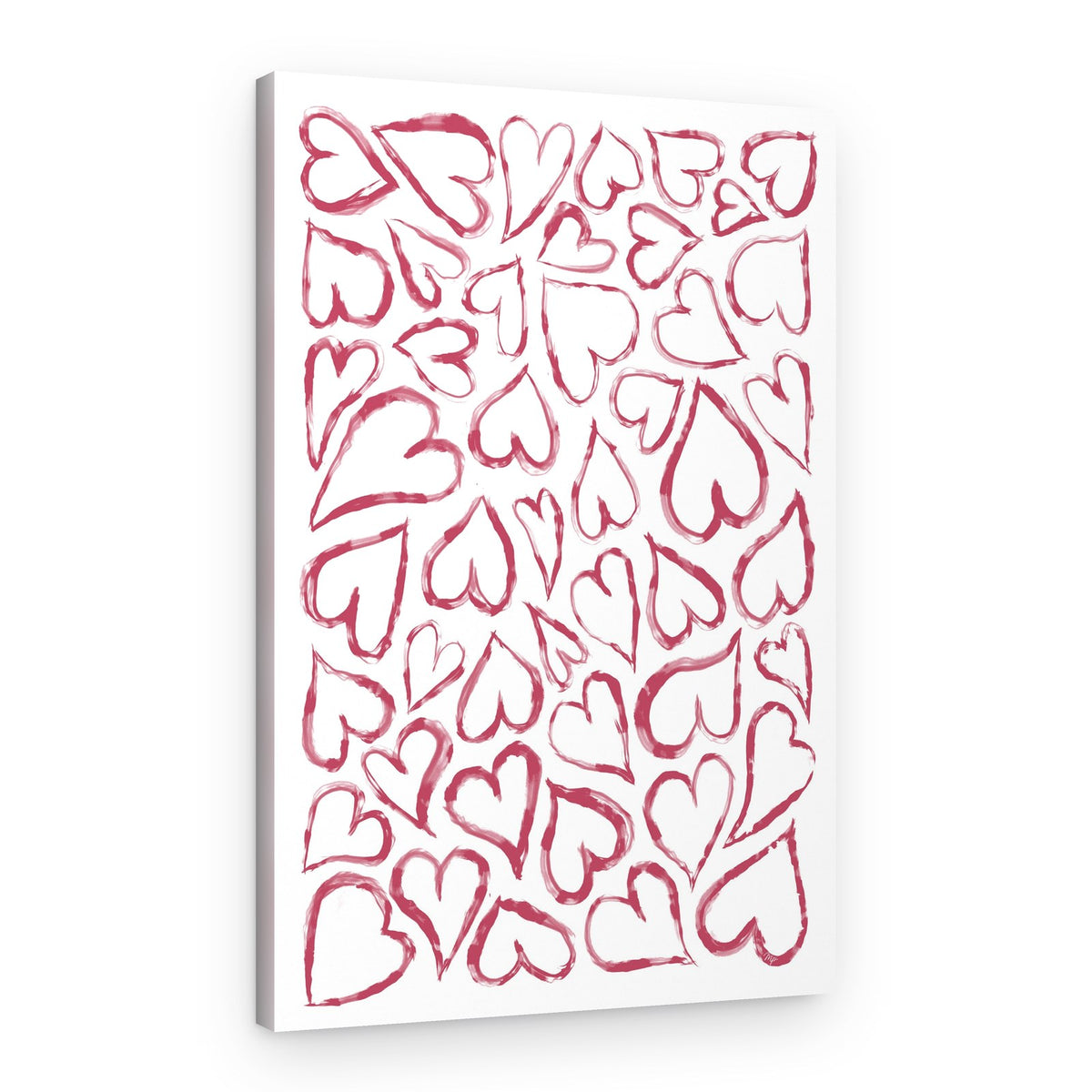Painted Love Hearts – Canvas Print
