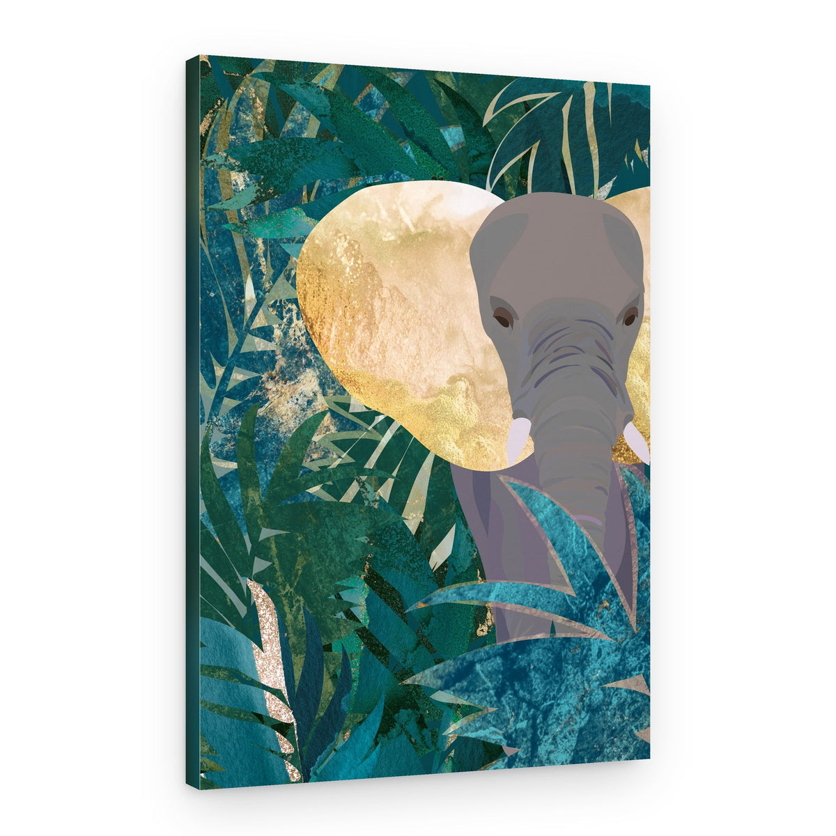 Jungle Elephant Golden Ear – Canvas Print