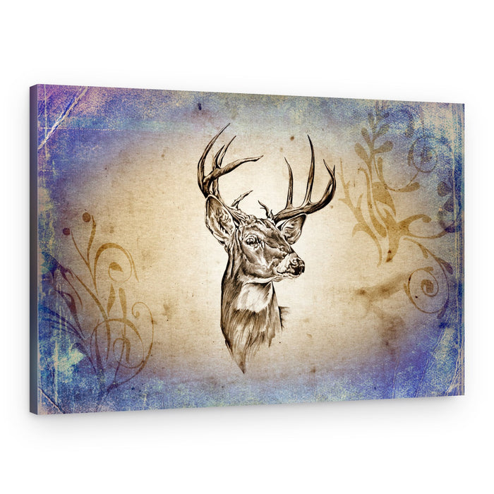 Vintage Deer Sketch – Canvas Print