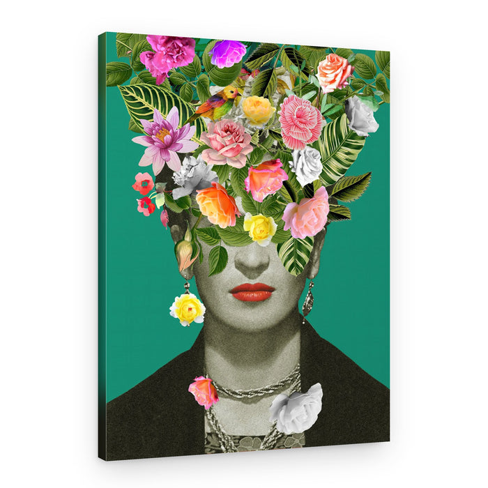 Vibrant Floral Portrait – Canvas Print