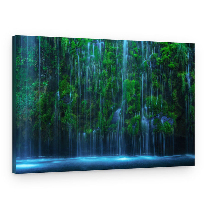 Serene Mossy Waterfall – Canvas Print