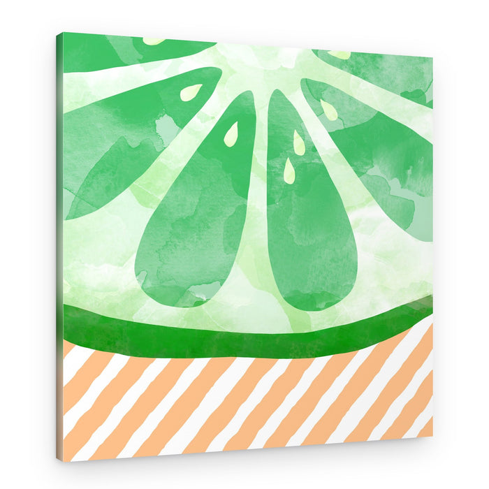 Vibrant Lime Slice – Canvas Print