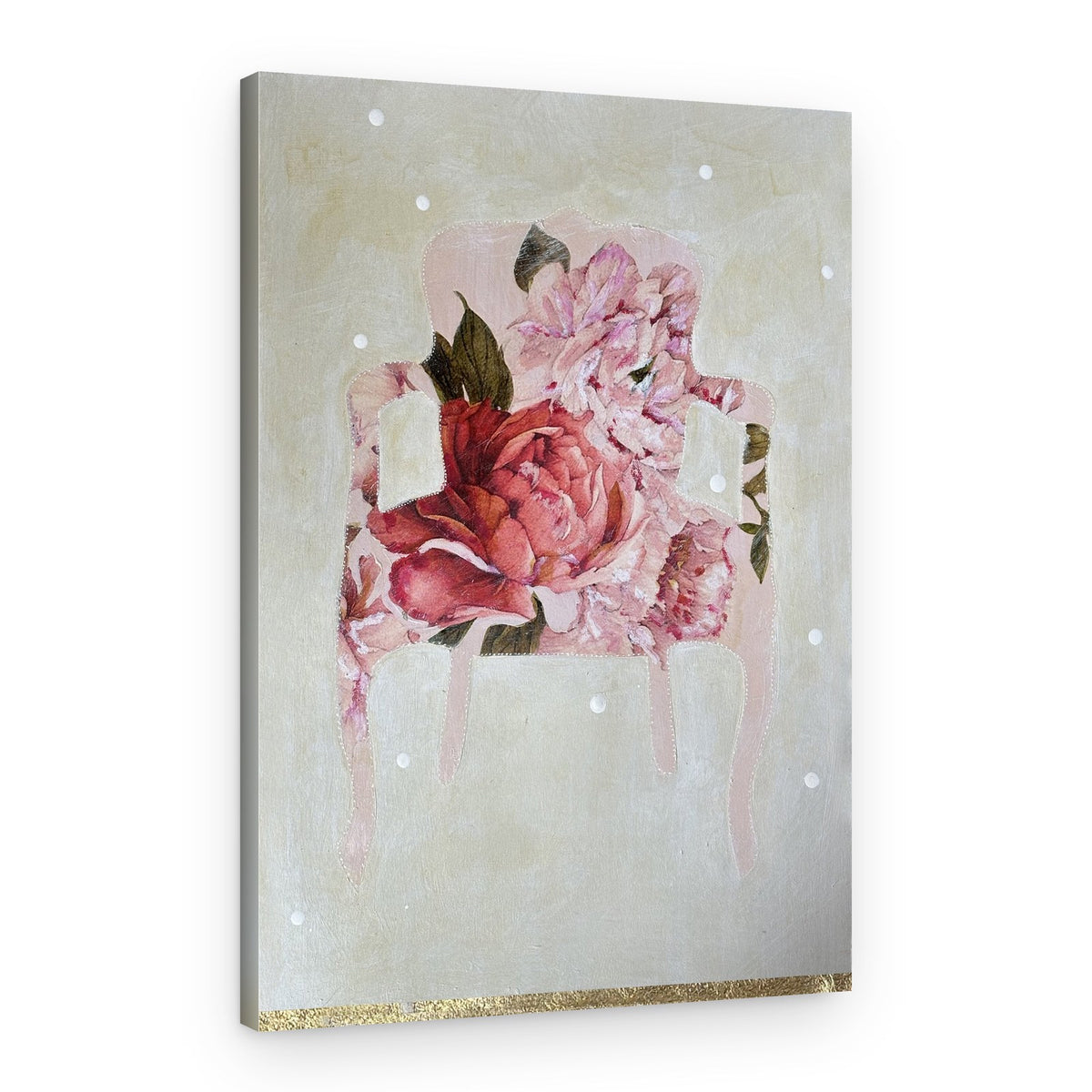 Romantic Floral Chair – Canvas Print