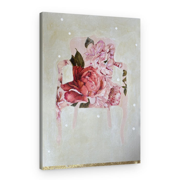 Romantic Floral Chair – Canvas Print