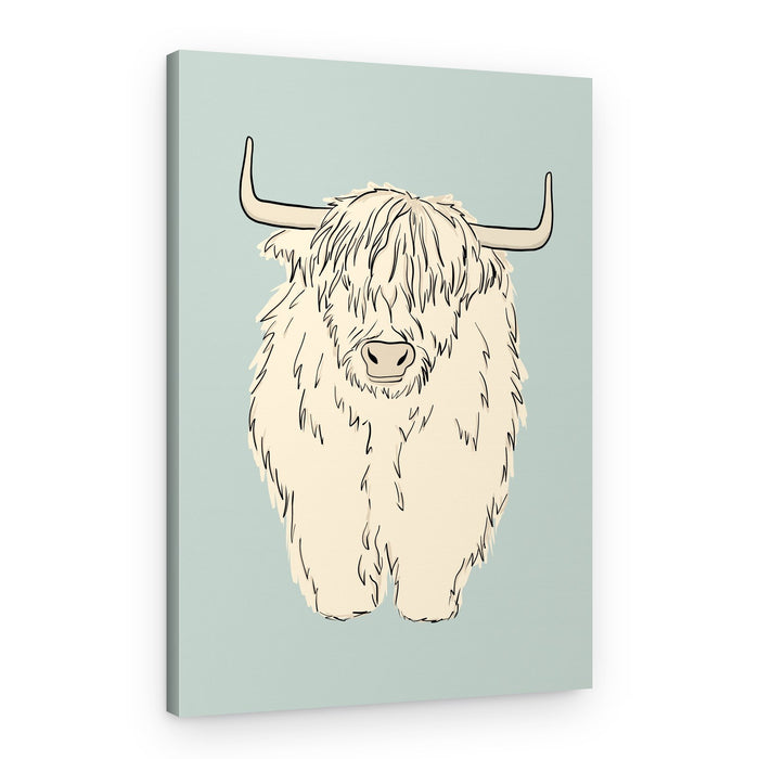 Fluffy Highland Cow – Canvas Print