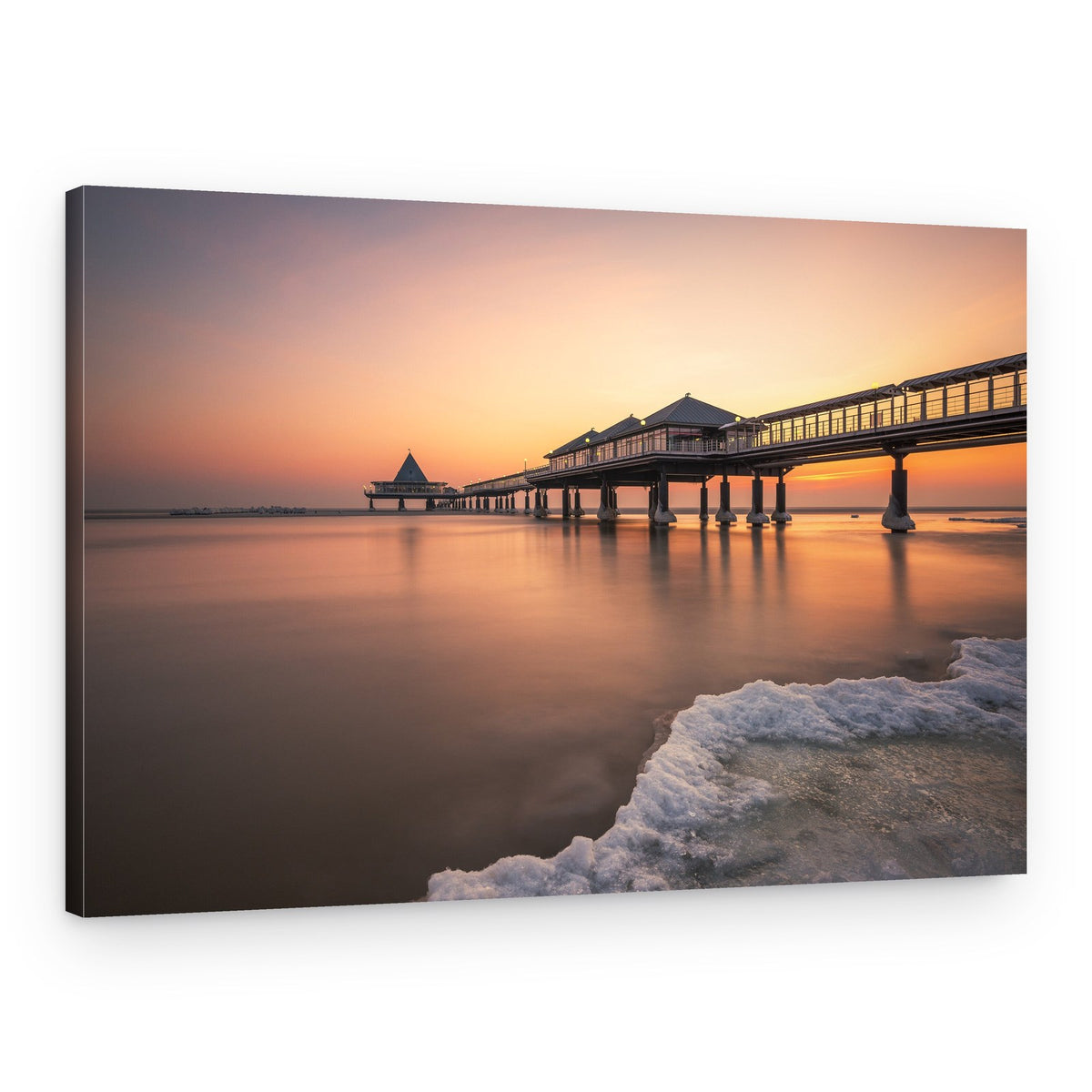 Pier Sunset Glow – Canvas Print