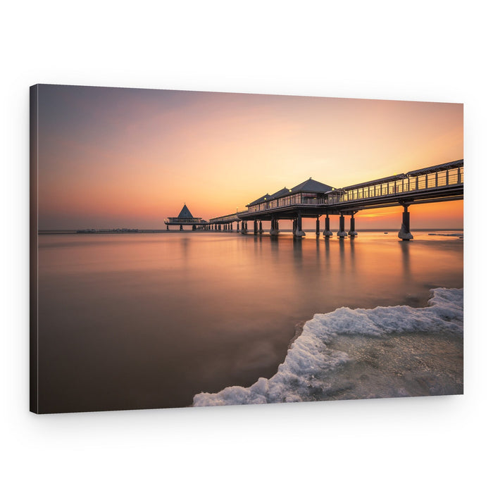 Pier Sunset Glow – Canvas Print