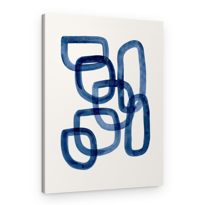 Indigo Flowing Shapes – Canvas Print