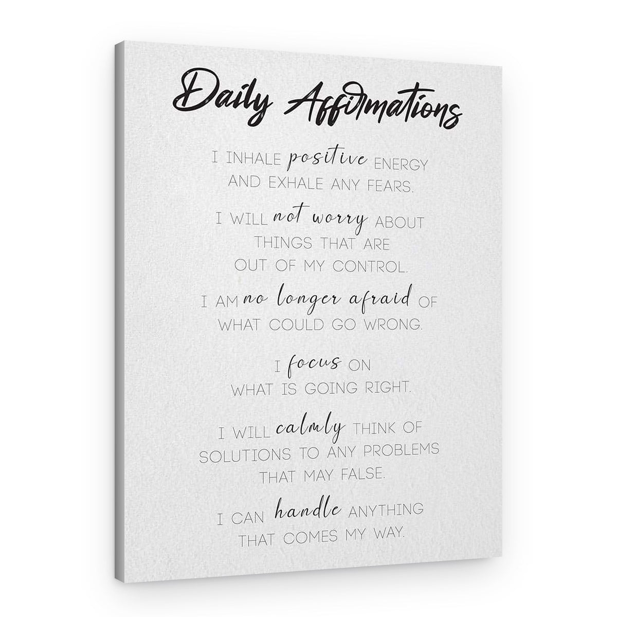 Daily Affirmations Canvas Print – Canvas Print
