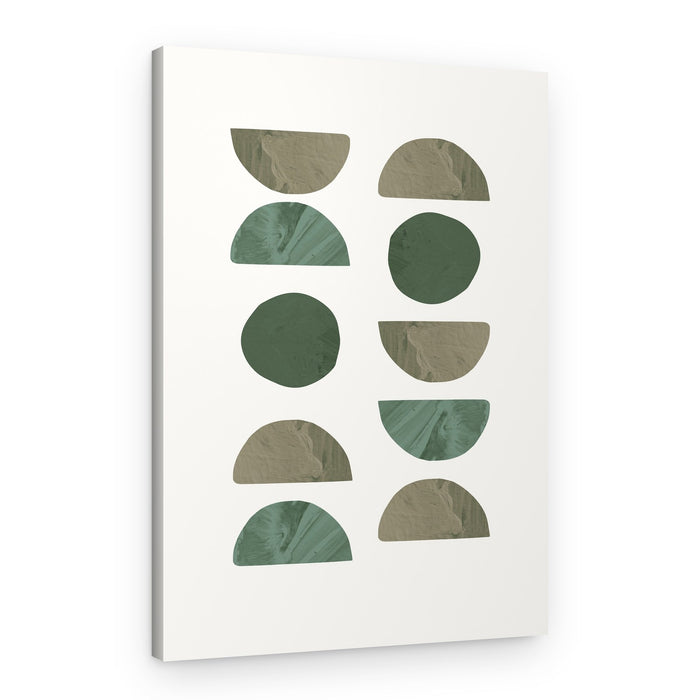 Abstract Earthy Green Shapes – Canvas Print