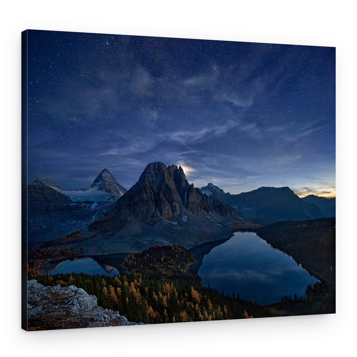 Starry Mountain Reflection – Canvas Print