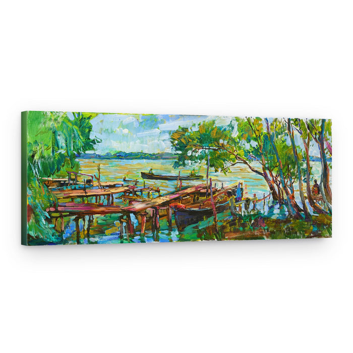 Peaceful Lake Docks – Canvas Print