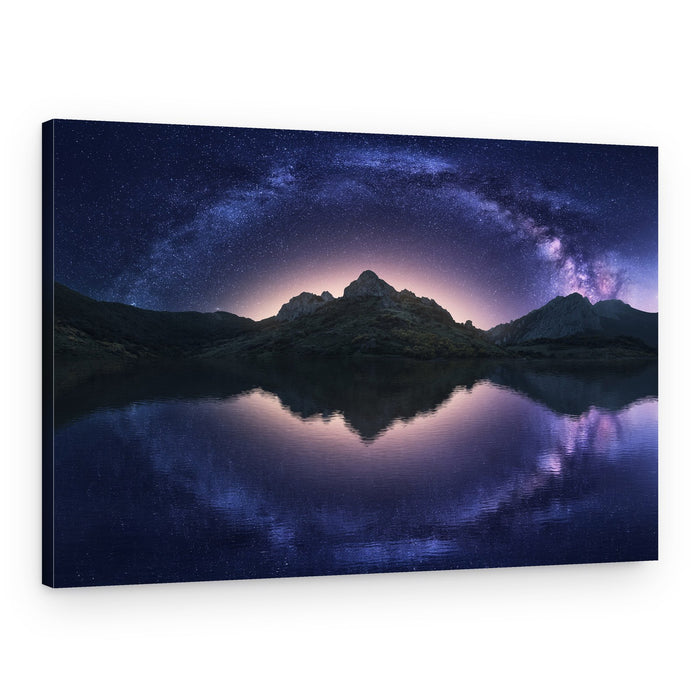 Milky Way Mountain Reflection – Canvas Print