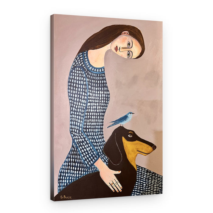 Woman's Gentle Companions – Canvas Print