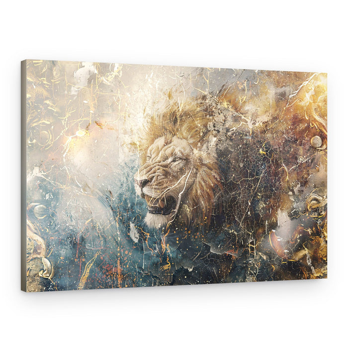 Roaring Golden Lion – Canvas Print
