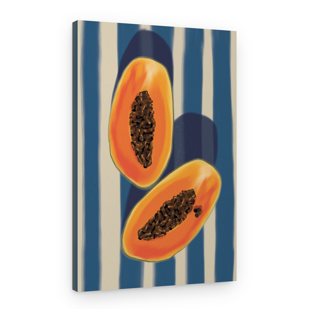 Tropical Papaya Halves – Canvas Print