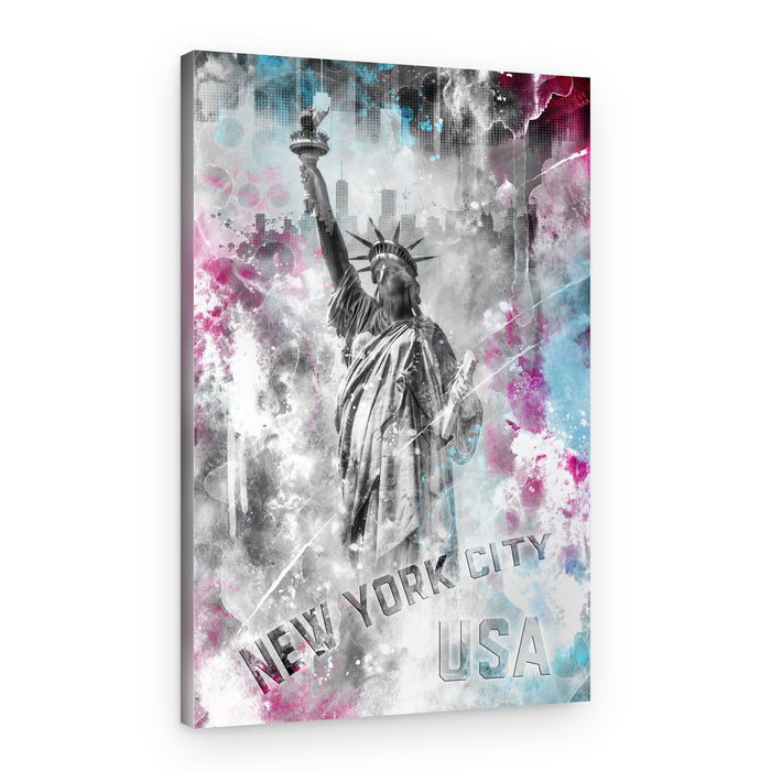 POP ART Statue of Liberty - Splashes – Canvas Print