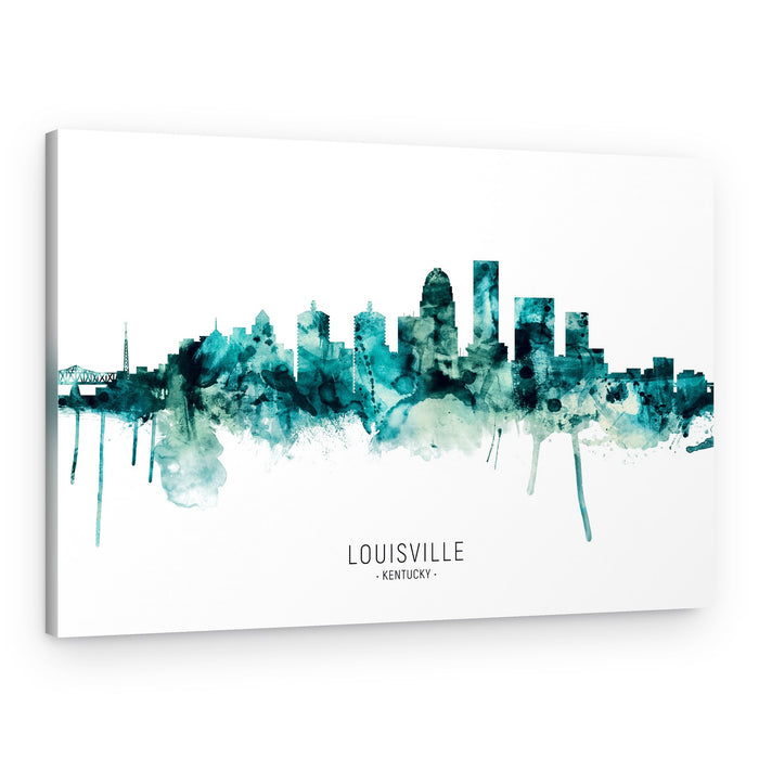 Watercolor Louisville Skyline – Canvas Print