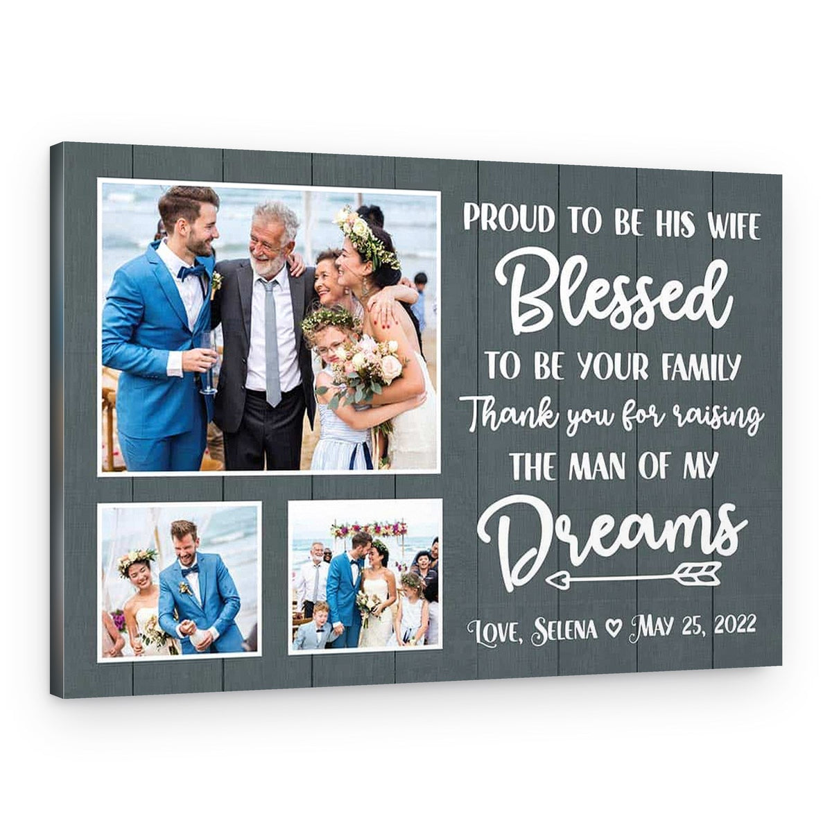 Proud To Be His Wife, Blessed To Be Your Family Photo Collage Canvas Print – Canvas Print