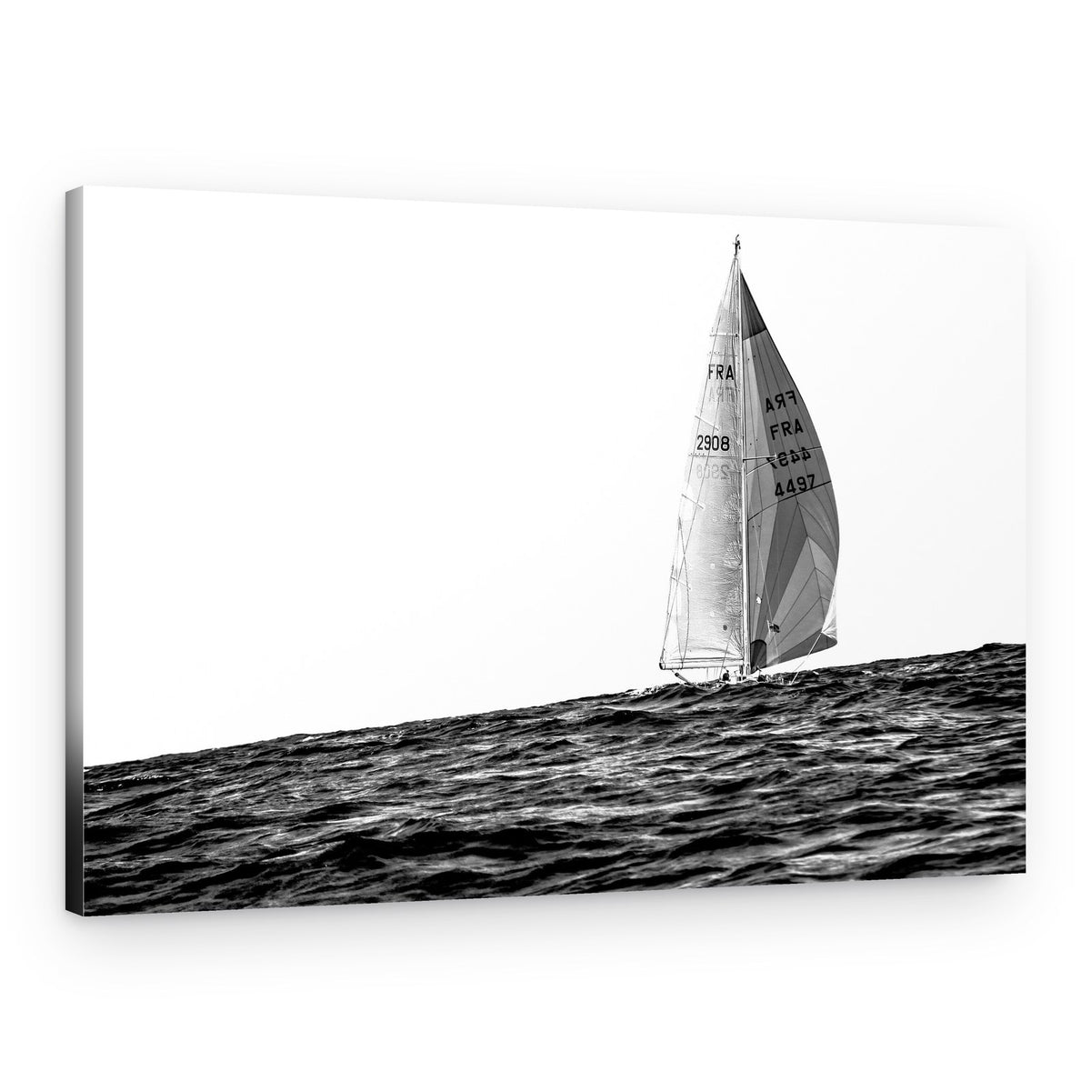 Monochrome Sailing Yacht – Canvas Print