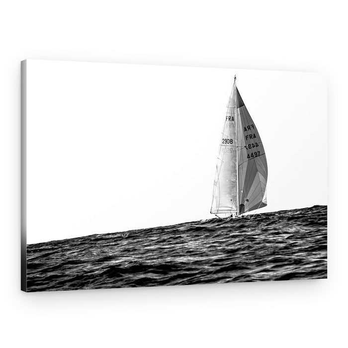 Monochrome Sailing Yacht – Canvas Print
