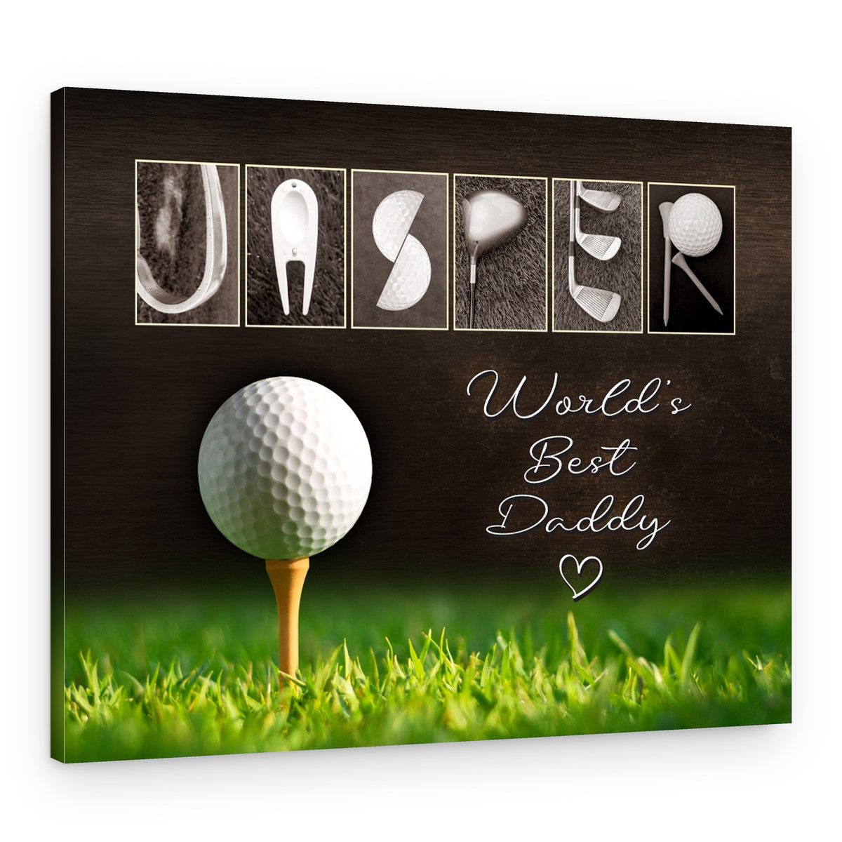 World‘s Best Daddy Golf Letter Art Canvas Print – Canvas Print