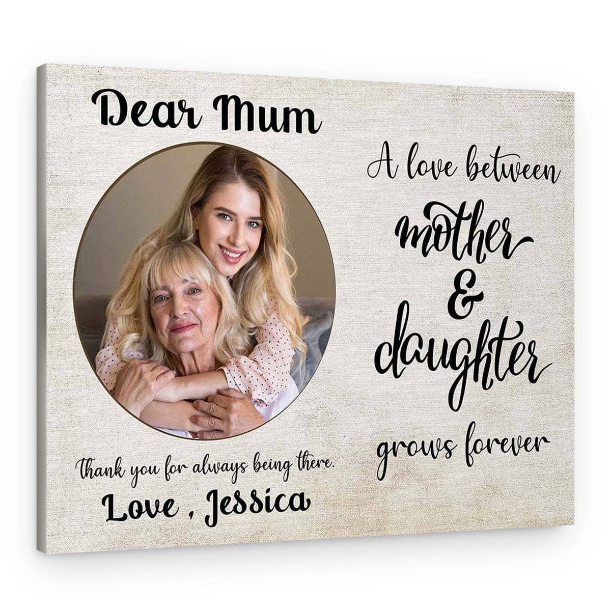 The Love Between a Mother and Daughter Grows Forever Photo Canvas Print – Canvas Print – MUM
