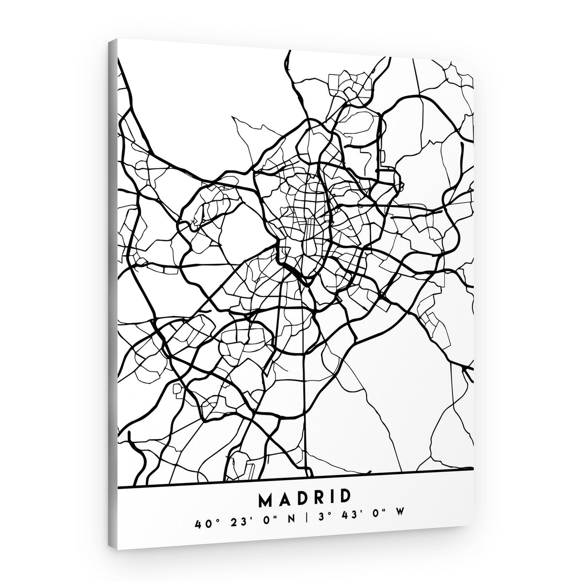 Minimalist Madrid Map – Canvas Print