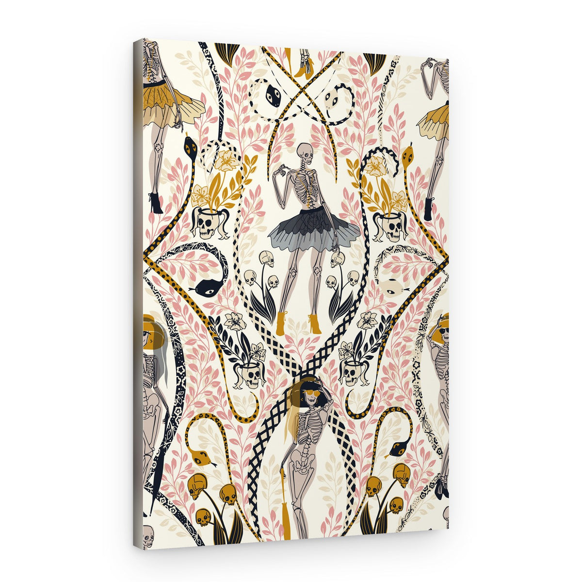Gothic Skeleton Elegance – Canvas Print