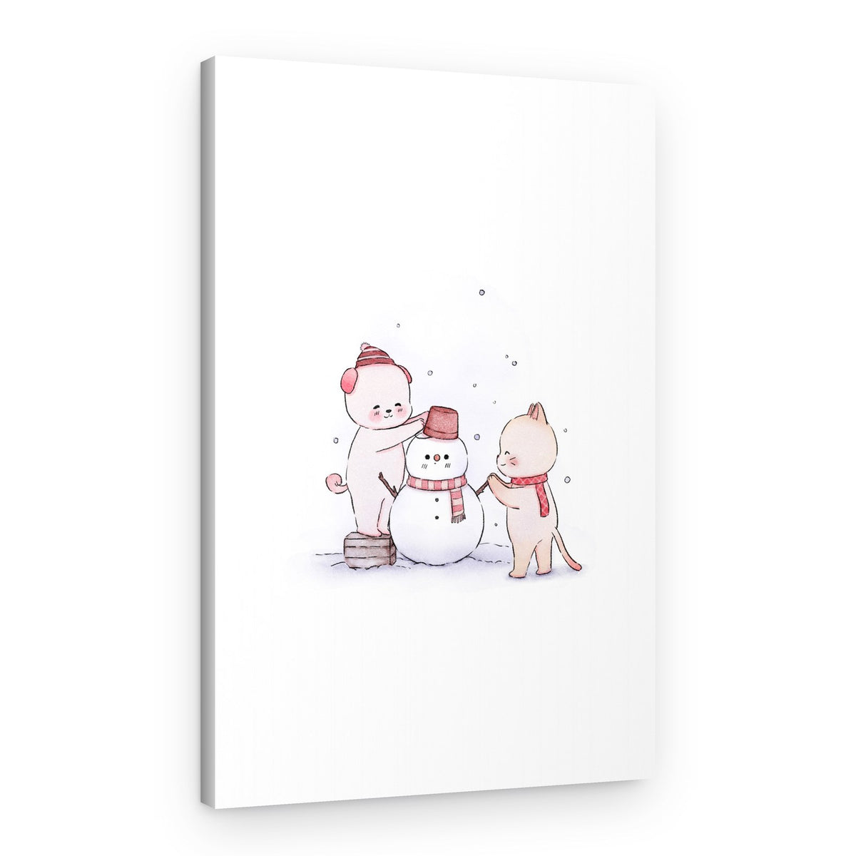Snowman Friends – Canvas Print