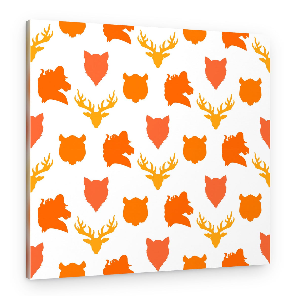 Wildlife Silhouettes Pattern – Canvas Print
