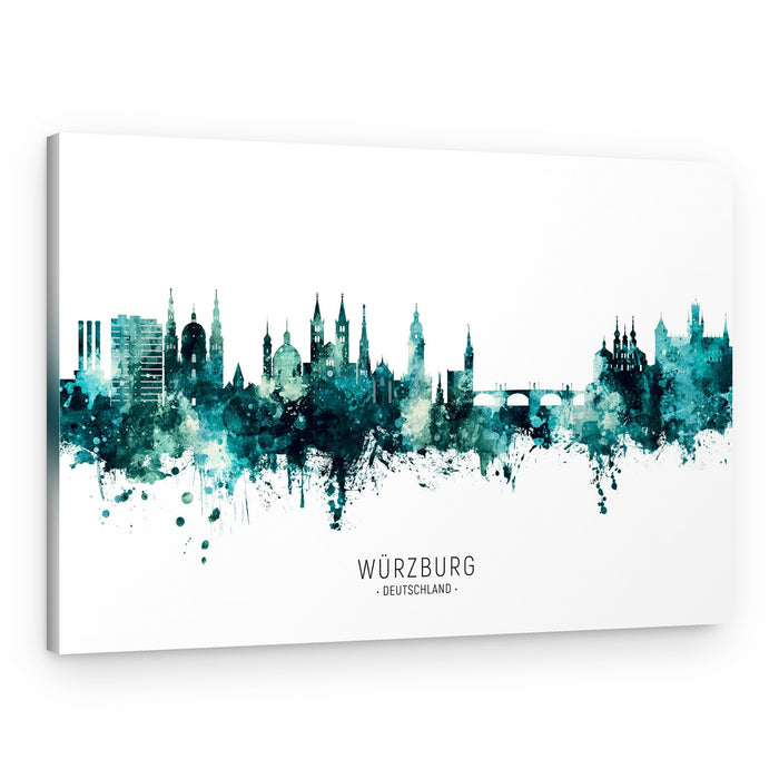 Watercolor Würzburg Skyline – Canvas Print