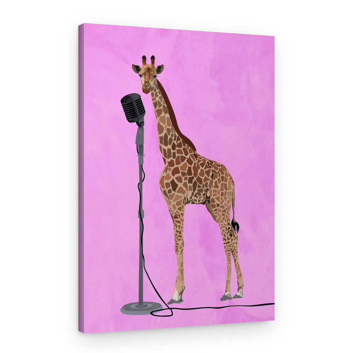 Singing Giraffe Pink – Canvas Print