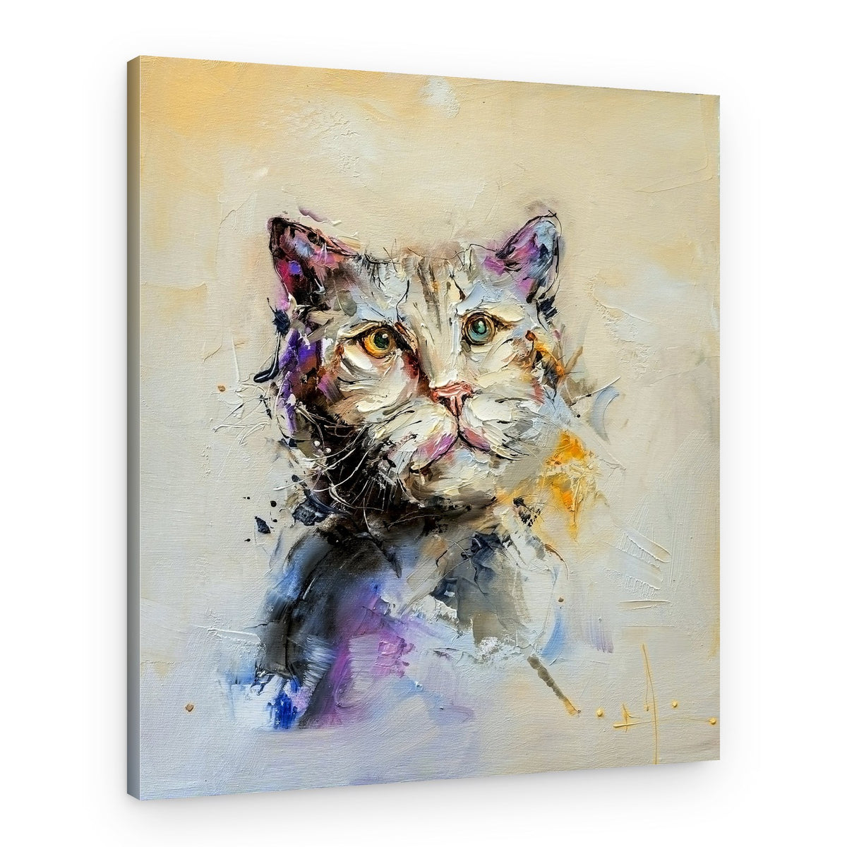 Expressive Cat Portrait – Canvas Print