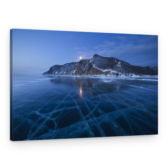 Moonlit Winter Lake – Canvas Print