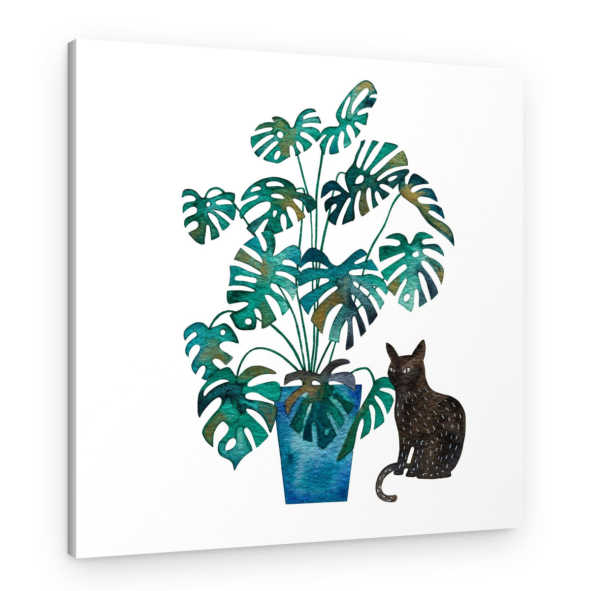 Black Cat Monstera Plant – Canvas Print