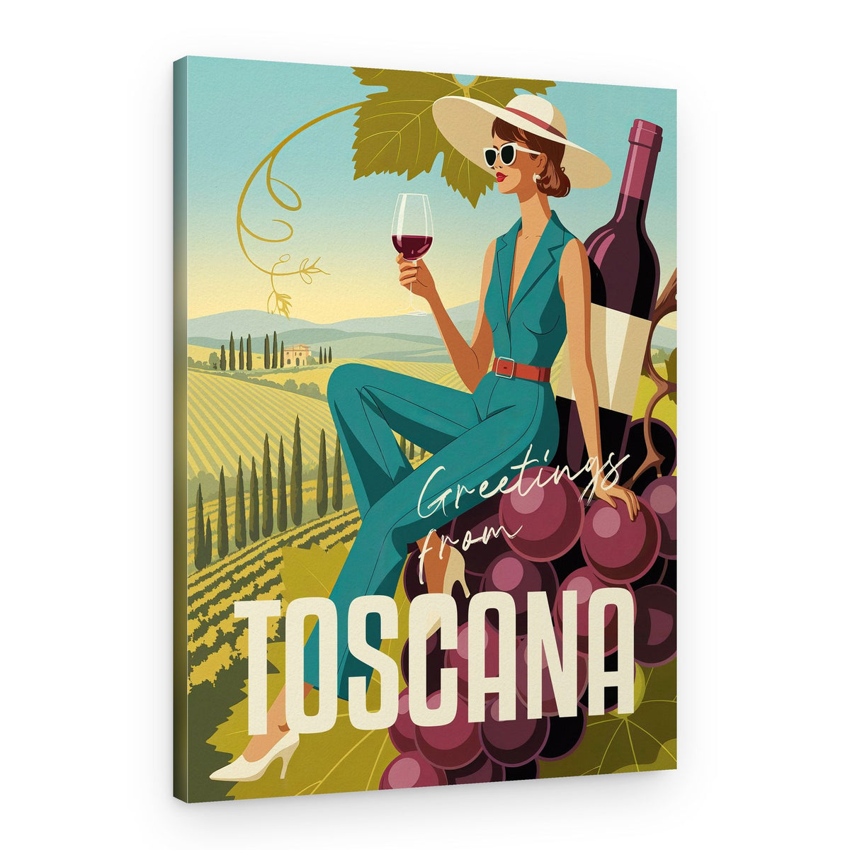 Tuscan Wine Country Style – Canvas Print