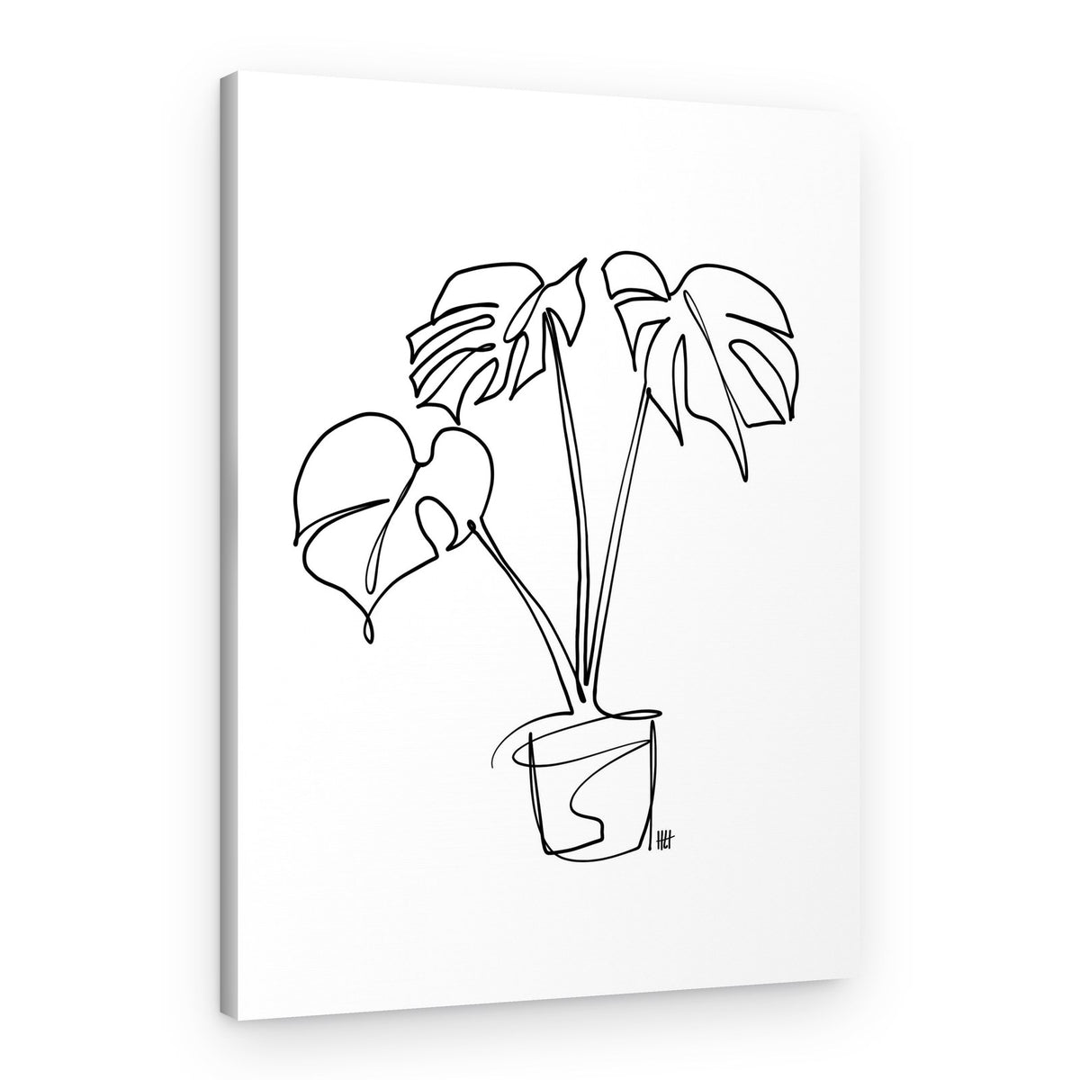 Monstera Line Art – Canvas Print