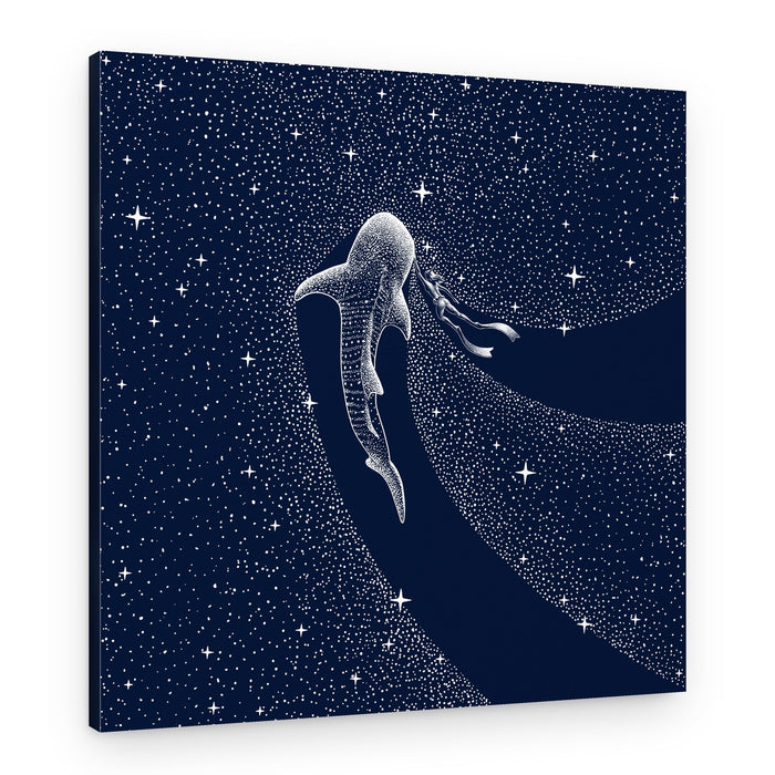 Whale Shark Galaxy Journey – Canvas Print