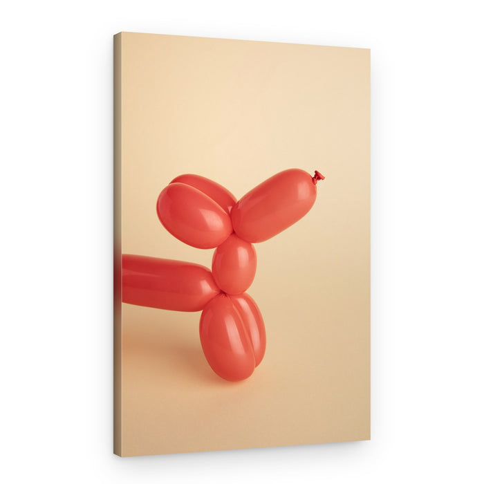 Playful Red Balloon Dog – Canvas Print