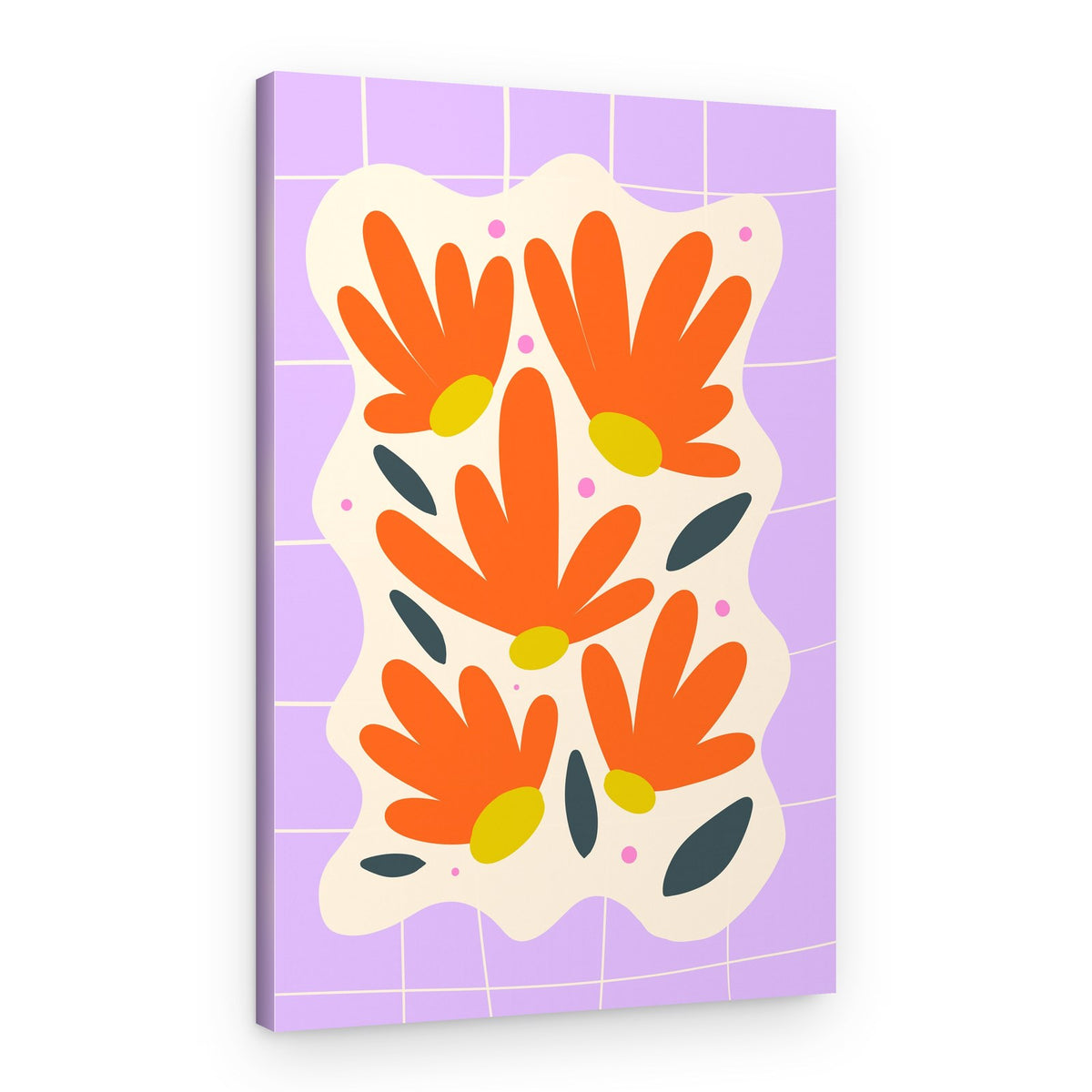 Vibrant Floral Grid – Canvas Print