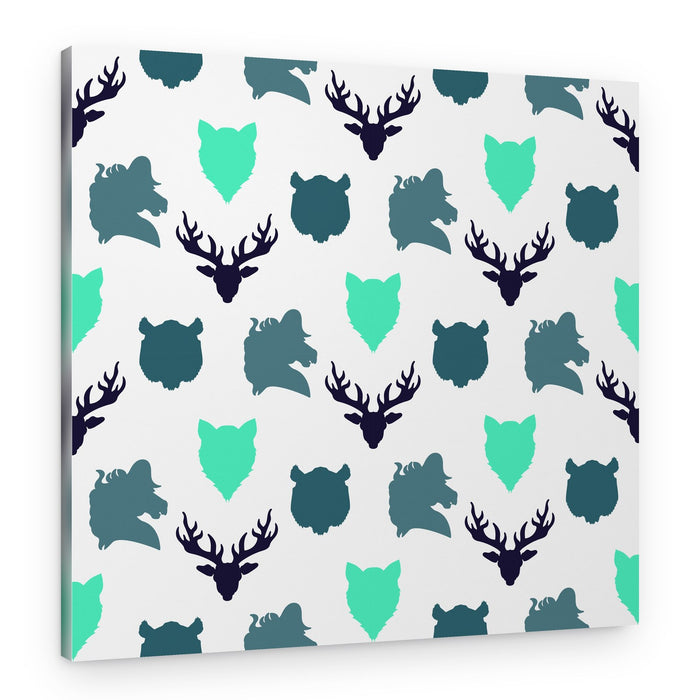 Wild Animal Silhouette Pattern – Canvas Print