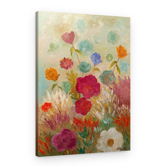 Whimsical Garden Flowers – Canvas Print