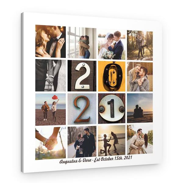 Anniversary Year Number Art Photo Collage Canvas Print