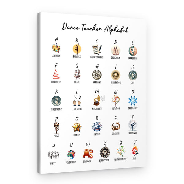 Dance Teacher Alphabet Canvas Print