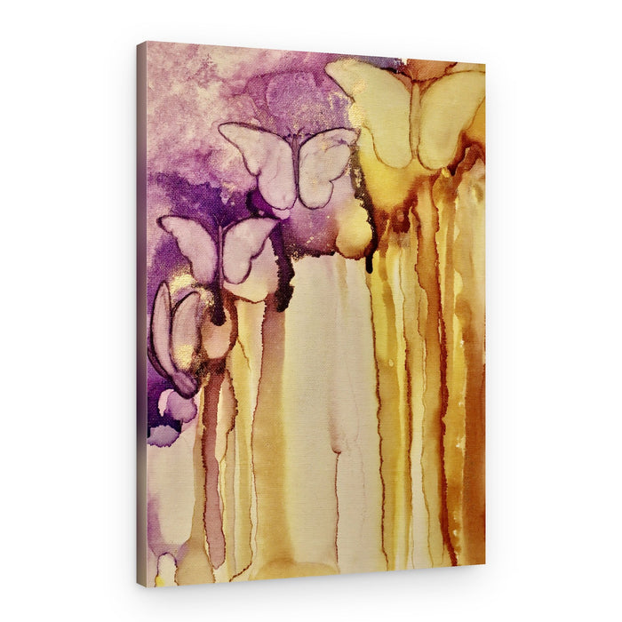 Fluid Gold Butterflies – Canvas Print