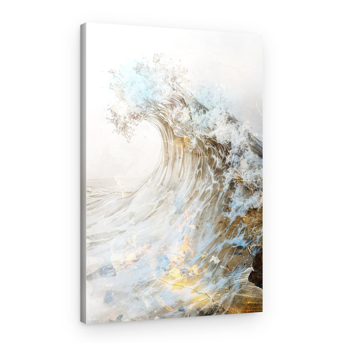 Golden Breaking Wave – Canvas Print