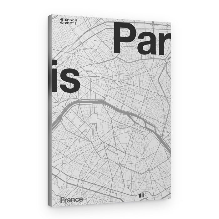 Paris City Map – Canvas Print