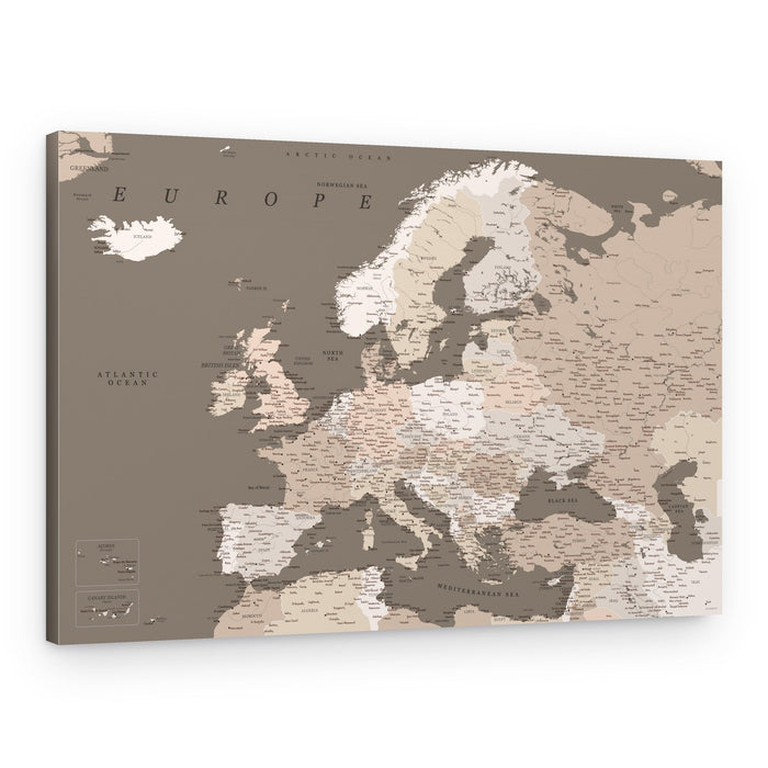 Old World Europe Map – Canvas Print